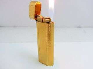 Cartier Paris Gas Lighter 20 Micron Oval Plaque Or Gold Plated Auth France (d
