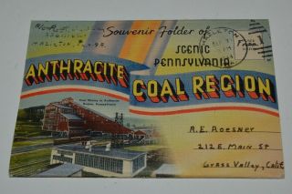 Vintage Anthracite Coal Region Pennsylvania Photo Art Postcard Booklet Souvenir