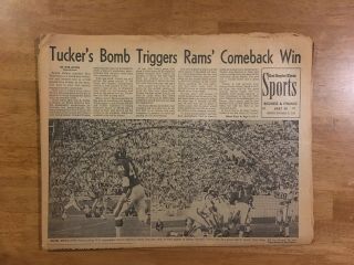November 25,  1968 Los Angeles La Times Sports Newspaper Rams Ny Giants