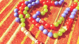 Tasbih Emerald Ruby Sapphire Prayer Beads Rosary Mala Necklace Gemstone Silver