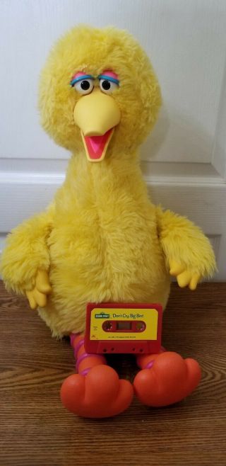 Vintage 1986 Ideal Story Time Big Bird W/built In Cassette Tape Player/no Nest