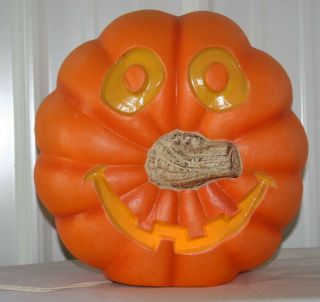 Halloween Smiling Stem Nose Pumpkin Jack O Lantern Blow Mold Lighted Display
