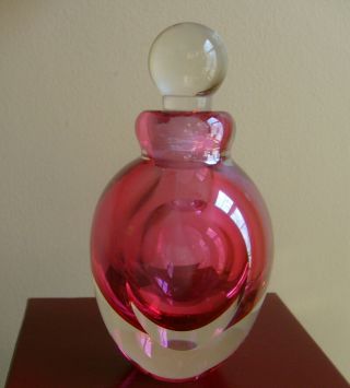 Pink Iridescent Cased Art Glass Perfume Bottle Dynasty Galleries