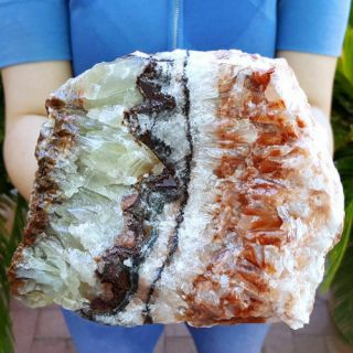 Spectacular Large Gallery 6 1/2 Inch Tri Color Banded Calcite Crystal