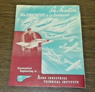 Vtg Aero Iti Aero Industries Technical Institute Engineer Course Brochure