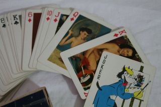 Vintage 1950s Nude Risque Pin - up Girl Models Of All Nations Playing Cards 3