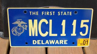 Delaware Marine Corps League License Plate Usmc Mcl Mcl115