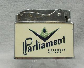 Vintage Parliament Recessed Filtered Cigarettes Flat Advertising Lighter Look