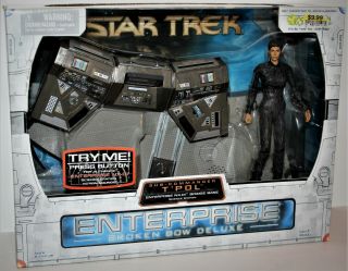 Star Trek Enterprise Broken Bow Commander T’ Pol Figure Deluxe Bridge Station