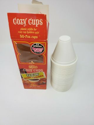 Vintage Solo Cozy Cups Refills Box Of 46 White 7 Oz