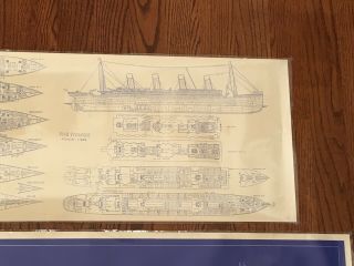 Vintage TITANIC Ship Blueprints White Star Lines Liverpool Iceberg Shipwreck HMS 3
