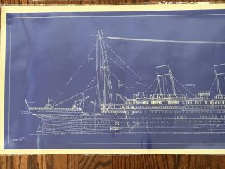 Vintage TITANIC Ship Blueprints White Star Lines Liverpool Iceberg Shipwreck HMS 4