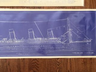 Vintage TITANIC Ship Blueprints White Star Lines Liverpool Iceberg Shipwreck HMS 5