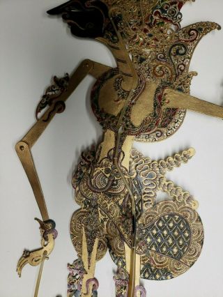Antique Indonesian Wayang Kulit Kresna & Janaka Shadow puppets 4
