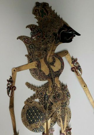 Antique Indonesian Wayang Kulit Kresna & Janaka Shadow puppets 5