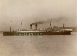 White Star Line Adriatic Broadside Departing Ny 1920s Vintage Photo