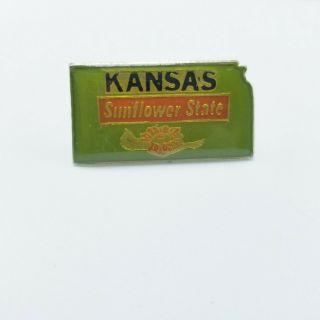 Vintage Kansas Lapel Pin Sunflower State Pin Kansas Souvenir Pin Button Travel