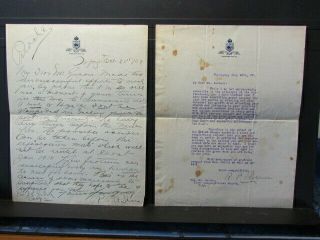 1907 - 09 9th Premier Of Manitoba Canada Rodmond Roblin Written & Typed Letters