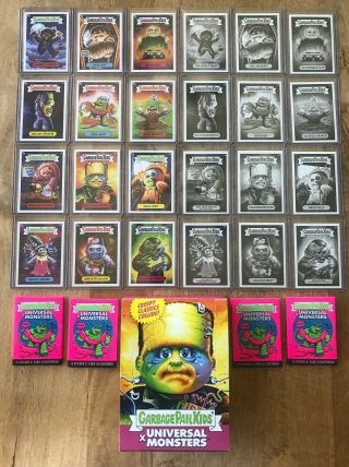 2019 Sdcc Gpk Complete Set Garbage Pail Kids Universal Monsters W/box & Wrappers