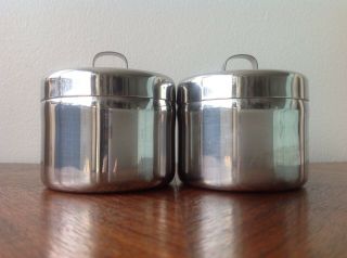 Vintage Vollrath Stainless Steel Us Military Medical Apothecary Canisters