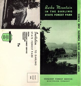 Burke Mountain Darling State Forest Park Vermont Brochure Recreation Guide Map