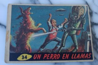Rare Mars Attacks Argentina Marte Ataca 1964 First Edition N° 34 Card