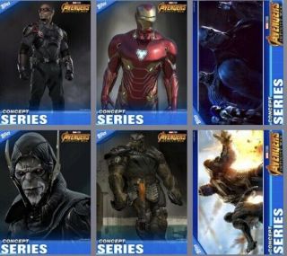 Complete 30 Card Topps Marvel Collect Infinity War Concept Set,  107 Cc Award