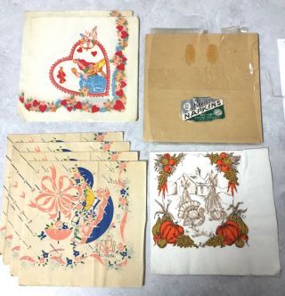 Vintage Napkins - Assorted.  Old If You Pay The Shipping/handling ($6)