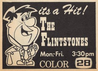1970 Tv Ad The Flintstones Its A Hit On Wsjv In South Bend,  Indiana Cartoon Fred