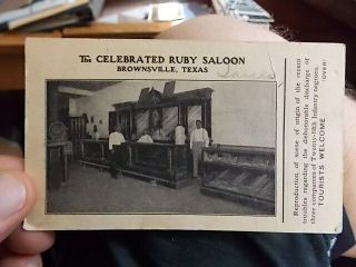 Rare Trade Business Card Black African American Saloon Bar,  Brownsville,  Texas