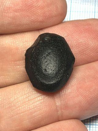Australite 27: 4g Australian Tektite: Meteorite Impact,  Chipped Oval,  Wave Rim