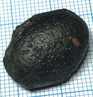 Australite 27: 4g Australian tektite: meteorite impact,  Chipped Oval,  Wave Rim 5