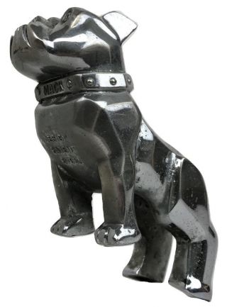 Antique Mack Truck Bulldog Chrome Patent 87931 Hood Ornament Emblem Handle