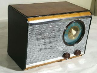Vintage Emerson Tube Radio - Model 5?? - Plays Wood Green Dial Am