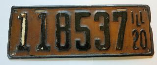 1920 Illinois Automobile License Plate Repainted