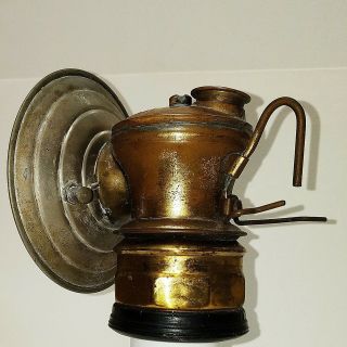 Antique Miner ' s Calcium Carbide Lamp - Brass AutoLite - Universal Lamp Co 5