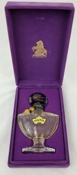 Vintage Guerlain Shalimar In Baccarat Style Perfume Bottle 1/2 Oz