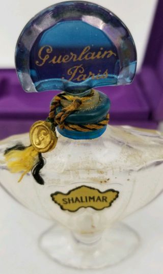 Vintage Guerlain Shalimar in Baccarat Style Perfume Bottle 1/2 oz 7