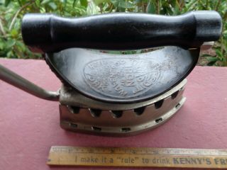 Early Antique Cast Iron Sad Iron Gas Iron Markings Patent Applied For Ny