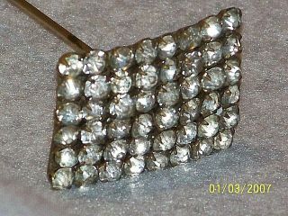 Vintage Antique Rhinestone Hat Pin Stick Pin Great Color And