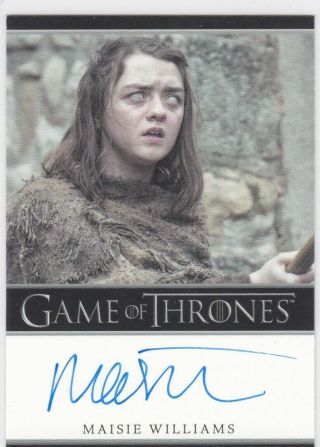 Game Of Thrones.  Maisie Williams As Arya Stark Season 7 Autograph Bordered
