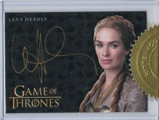 Game Of Thrones.  Lena Headey As Cersei Lannister Season 3 Autograph Gold Incent