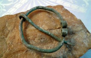 Antique Early Medieval Celtic Or Viking Large Bronze Penannular Brooch Fibula