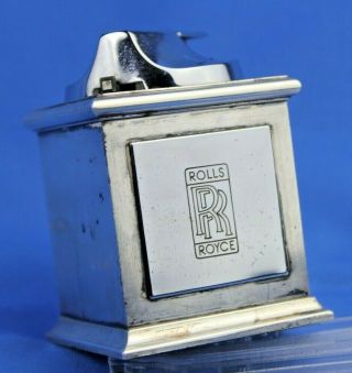 Vintage Silver Plated Rolls Royce Table Lighter By Ronson - Car Motor Interest