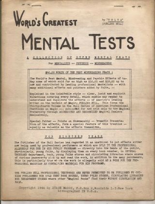 WORLD ' S GREATEST MENTAL TESTS by VOLTA - Burling Hull 1944 2