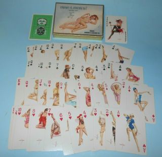 1950s Promotional Vargas Pin Up Anything Goes Playing Card Deck And Box