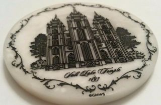 Salt Lake Temple Souvenir Marble Stone Coasters Set Of 4