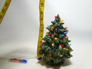 Vintage Ceramic Christmas Tree Top Section Twist Peg Lights Molded 8 " Tall