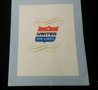 Vintage United Airlines " The Dc - 7 " Menu Very Good