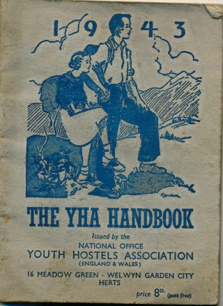1943 British Youth Hostels Assn.  Handbook 48 Pages Listing Locations Of Hostels